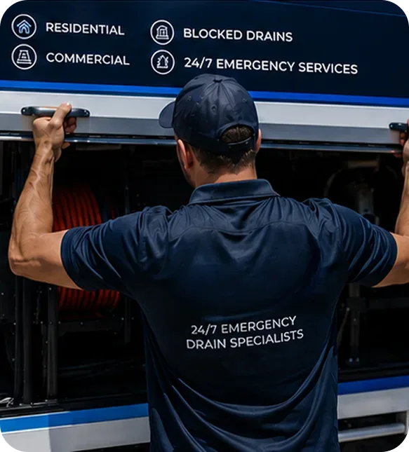 A licensed Kellyville plumber at the service van